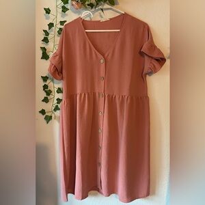 EASEL BUTTON DOWN DRESS, MEDIUM